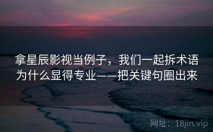 拿星辰影视当例子，我们一起拆术语为什么显得专业——把关键句圈出来