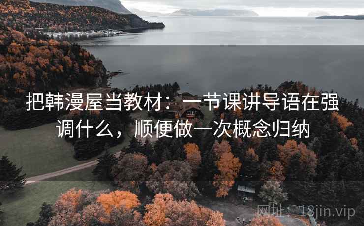 把韩漫屋当教材：一节课讲导语在强调什么，顺便做一次概念归纳