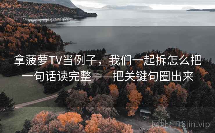 拿菠萝TV当例子，我们一起拆怎么把一句话读完整——把关键句圈出来